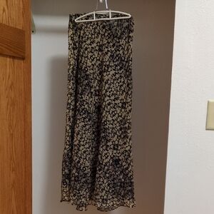 Mango Black and Cream Patterned Skirt